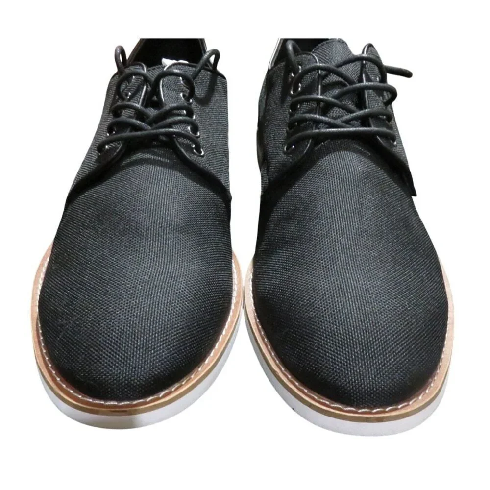 Calvin Klein Black Adeso Lace Up Leather Oxford  rounded toe dress loafers sz 11